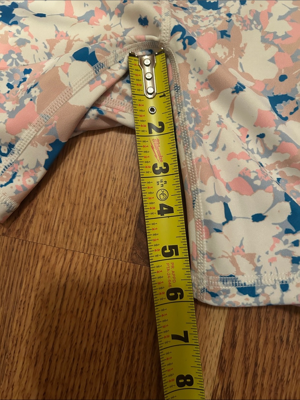 Fabletics High-Rise Pastel Camouflage Bike Shorts in Blue and Pink - Picture 11 of 11